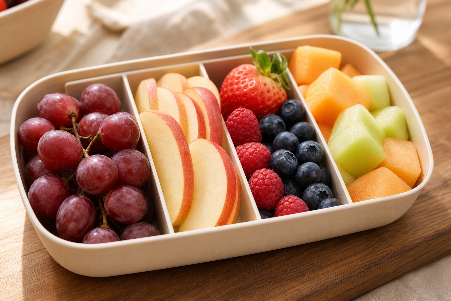 Fruit vers houden in een bento box